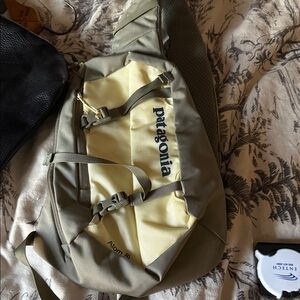 Patagonia Khaki and Cream Satchel